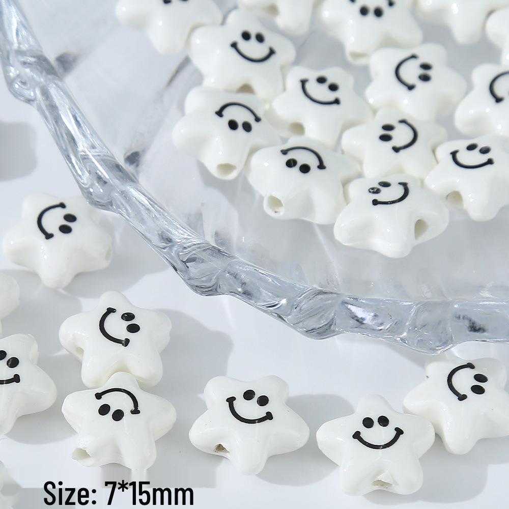 3D Ceramic Panda Heart Flower Beads for DIY Bracelets