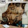 2025 New Style Retro Marine Nautical Chart Compass 3D Blanket,Soft Throw Blanket for Home Bedroom Bed Sofa Travel Office Cover