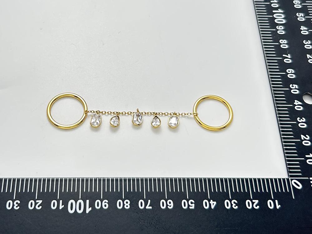 Xia Ling European & American CZ Ring, Unique Design, Titanium Steel, 18K Gold Plated, Non-Fading.