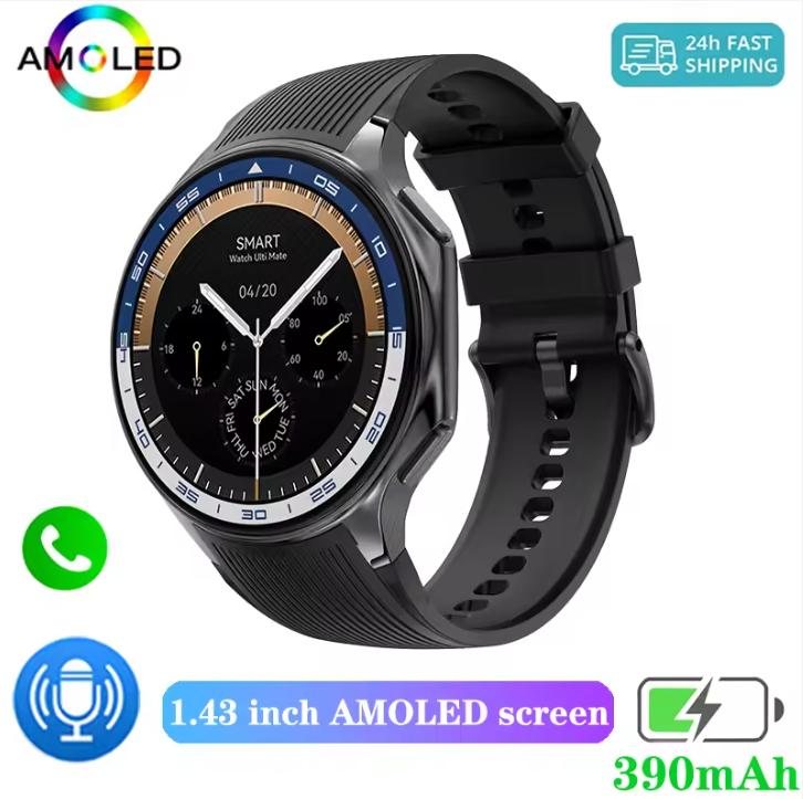 2025 AMOLED 3D Surround Vision Dial Smart Watch Voice Assistant HD Bluetooth Call Heart Rate Monitoring Men's Smartwatch