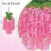 Wisteria Hanging Flowers Artificial Fake Decorative Vine Garland for Bedroom Wall Decor Lush Greenery Fake Flower Vines 3.6 Ft