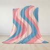 Retro Wavy Stripe Flannel Blanket Warm Soft Halloween Christmas Couch Warm Cozy Decorative Decor Gift For All Season