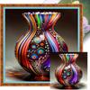 Full Embroidery cotton Thread 11CT Printed Glass Vase Cross Stitch 50x50cm