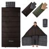 KingCamp Sleeping Bag with Winter Comfortable Temperature of for Outdoor Car and Emergency Includes Storage Black Envelope-Style Pillow, Flannel, Use,