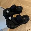 Popular rhinestone set toe cool slippers women's summer wear 2025 new versatile muffin thick bottom heightening one-word slippers