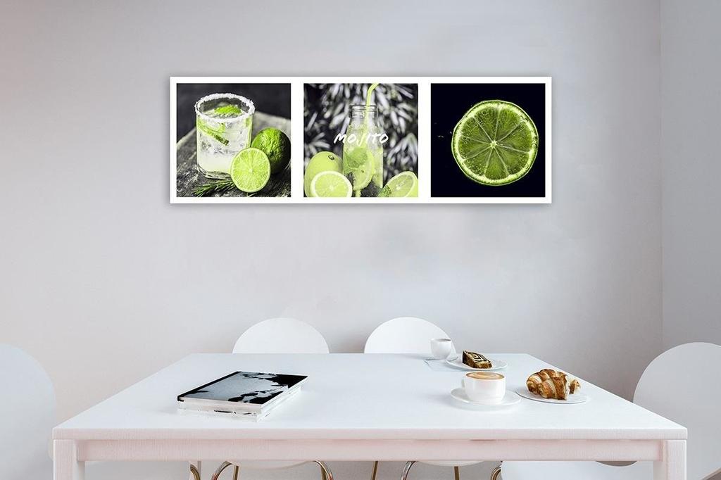 Canvas Print, Green Lemon Set