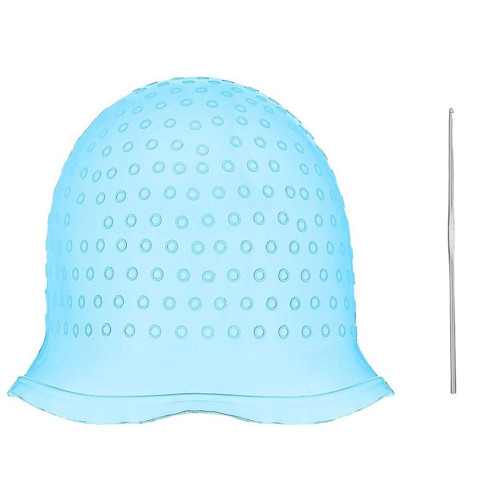 

Однотонная силиконовая шапочка для окрашивания волос Силиконовый инструмент для окрашивания волос Шапочка для мелирования Домашнее окрашивание волос синий