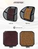 Ventilated Wooden Bead Seat Cushion with Lumbar Support - Breathable, Massage Pad for Car or Office Chair