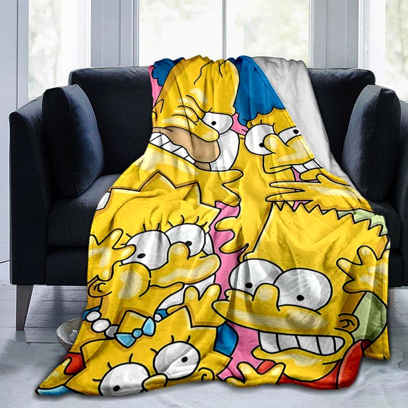 1Pc Simpsons Family Portrait Blanket Soft And Comfortable Casual Warm Camping Travel Christmas Halloween Gift M921910