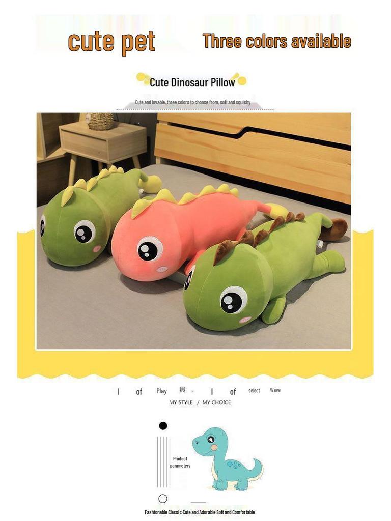 Big-Eyed Dinosaur Plush Sleeping Pillow Toy Gift for Girls
