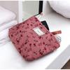 Single-compartment Pink Cosmetic Bag with Flowers Organizer 25 x 18 Fashionable
