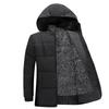 Men's Fashionable Thickened Cotton Jacket Winter Coat Hooded Zipper Closure Casual Wearable for Middle-aged and Elderly