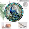 2D Flat, Vintage Stained Glass Style Peacock Round Aluminum Wall Decoration, Available in Various Sizes. Vintage Dessert Style Wall Decoration