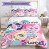 Little Pony (8) Customize Your Name Bedding Set Breathable Duvet Cover with Pillowcases Home Decoration Birthday Gift