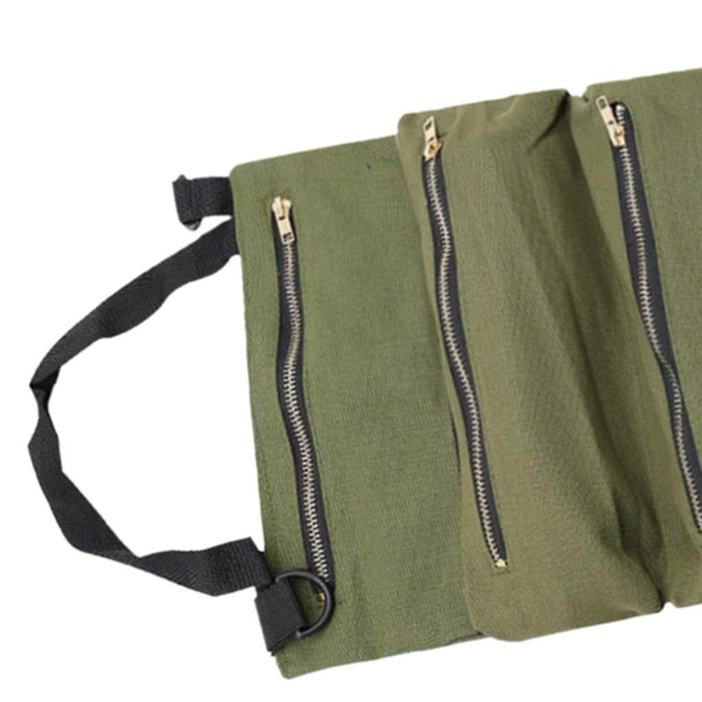 Roll up Tool Bag Wrench Organizer Collapsible Storage Case Heavy Duty Canvas Multipurpose