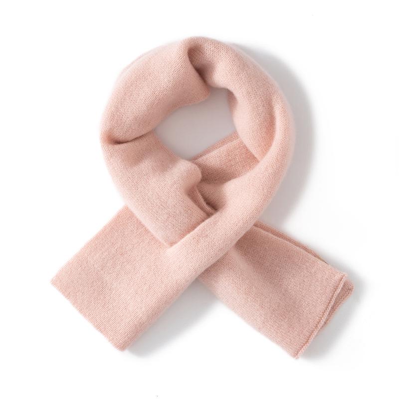Women's 100% Cashmere Color Block Knit Scarf – Warm, Fashionable, Versatile Neck Gaiter for Autumn and Winter