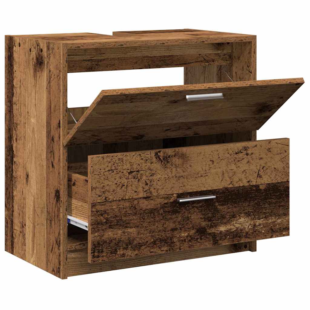 Bathroom Cabinet with Door Rustic Wood Look 59 x 37 x 59 cm Engineered Wood