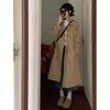 Women's Black Trench Coat: 2024 New Petite Mid-Length British Style for Autumn and Winter