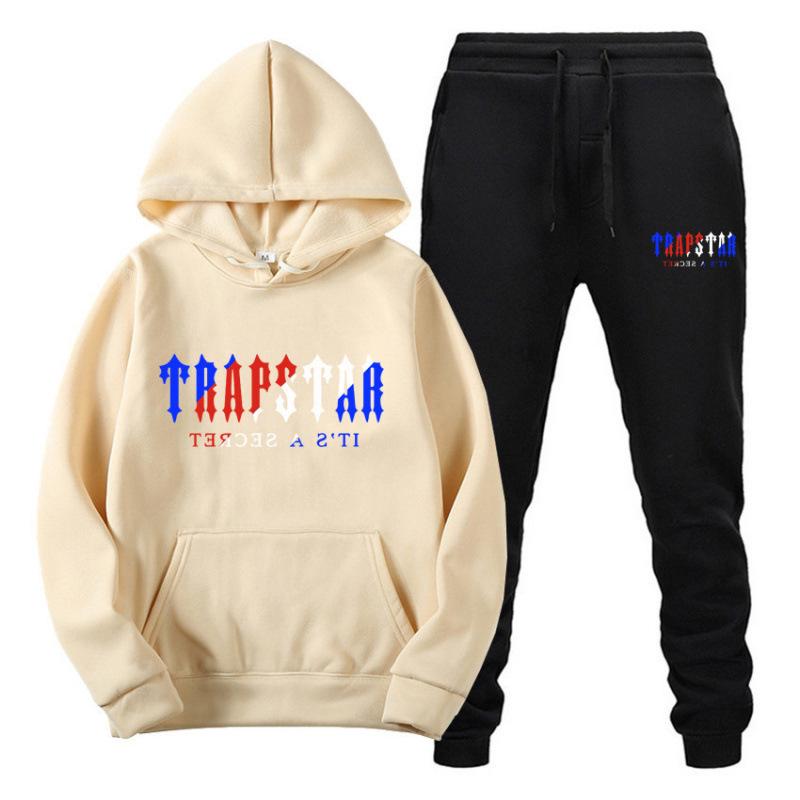 Trapstar Streetwear Hooded Fleece Sweatshirt Casual Sport Two-Piece Set for Men & Women