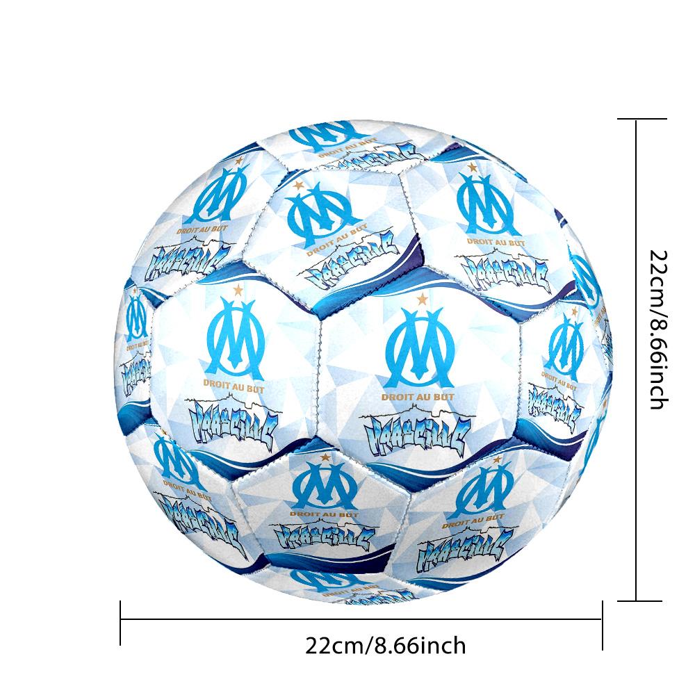 MarseilleSoccer Ball Colorful All Ages Machine Stitched PVC Competition Ready Durable High-Bounce