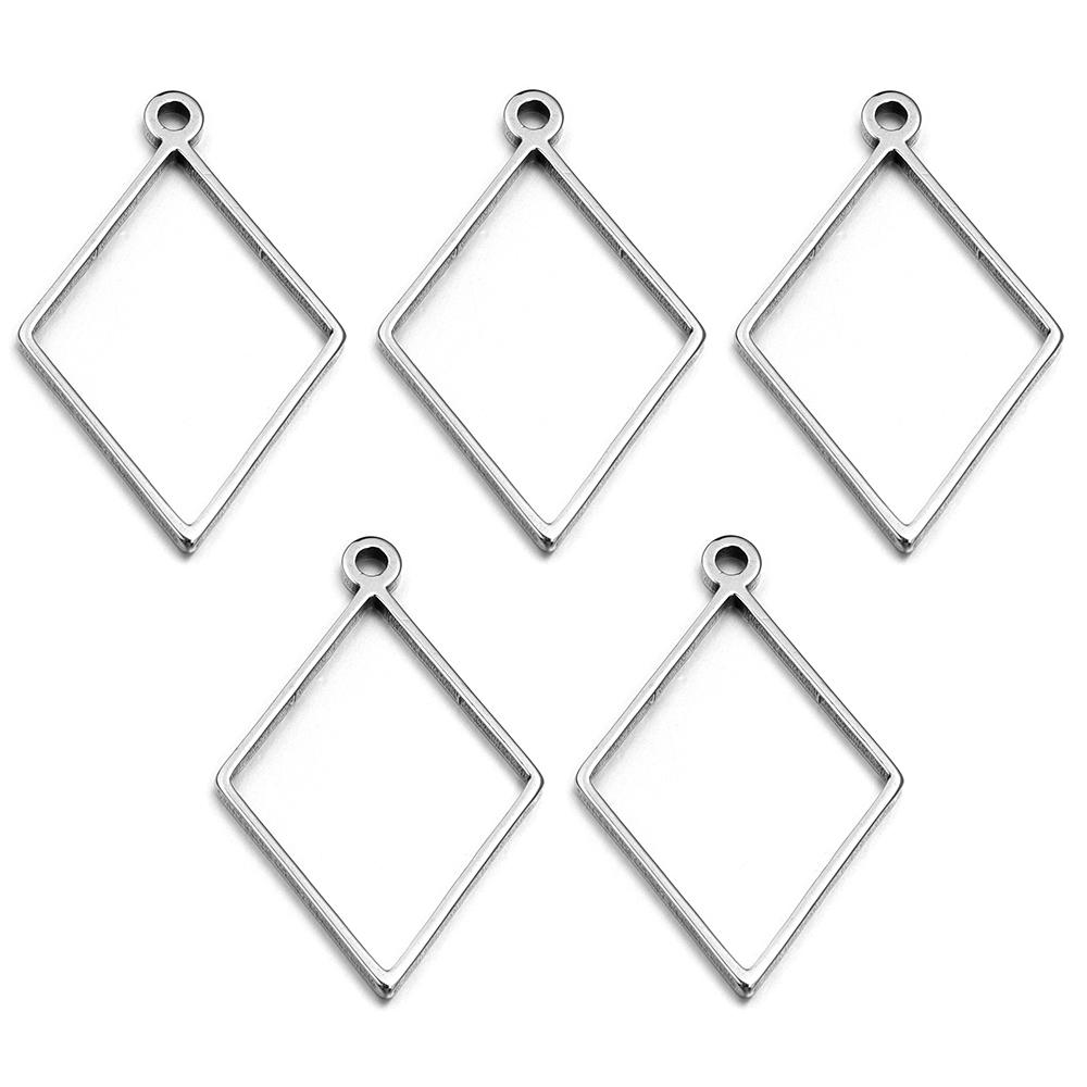 10pcs Stainless Steel Hollow Geometric Bezel Frame Charms Pendants For Jewelry Making DIY Necklace Earrings Pendants Accessories