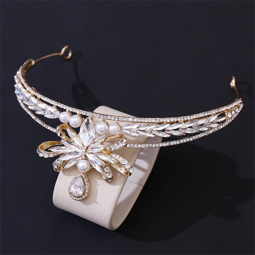 Glittering Rhinestone Bridal Crown Hair Accessories Queen Tiara For Masquerade Ball Banquet Cosplay Women