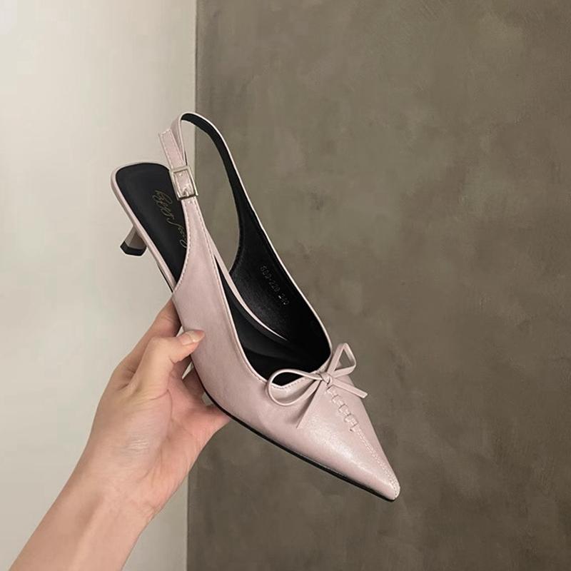 Fashion SUOJIALUN 2025 Spring New Brand Women Sandal Fashion Pointed Toe Shallow Slip On Slingback Shoes Thin High Heel Pumps Mules