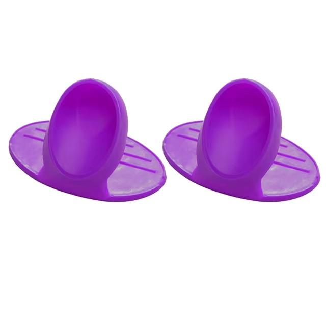 2/4/6/10pcs Random Color Silicone Insulated Finger Covers Insulated Gloves Nonslip Microwave Oven Hand Protector Kitchen Tools