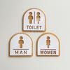 Eenvoudig te installeren Toiletborden Toilet Vrouwen Man Buxushout Materiaal Houten Naamplaat Wanddecoratie Toiletbord