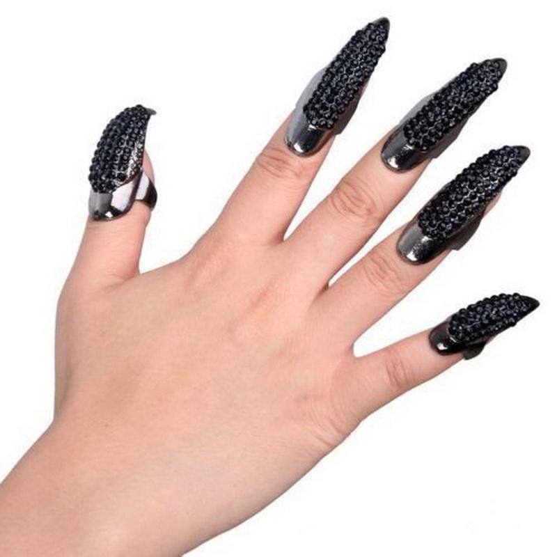 1/5Pc Exaggerate Armor Nails Rings For Women Eagle Claw Black/Gold Crystal Ring Set