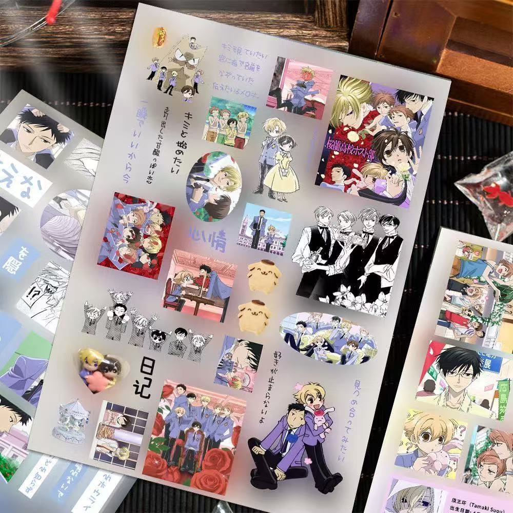 8pc Stickers Ouran High School Collage Two-dimensional Animation Character Sticker Book Cute Creative Decoration Notebook Gift