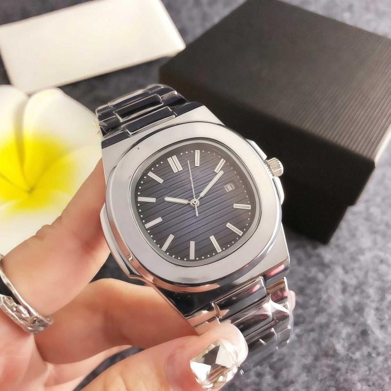 Stainless Steel Band Mens Square Quartz Watch With Date Display Luminous Hands Unisex Sport Style
