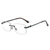 56-18 New Men's Borderless Rectangular Anti-blue Light Reading Glasses Flat Glasses Myopia Prescription Customization