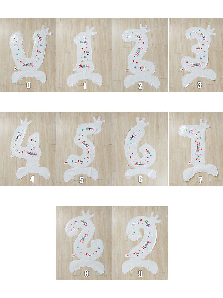 

32-дюймовая белая подставка для цифр 0-9 воздушные шары в форме алюминиевой пленки для украшения дня рождения детские игрушки воздушные шары на годовщину 5&32inches белый