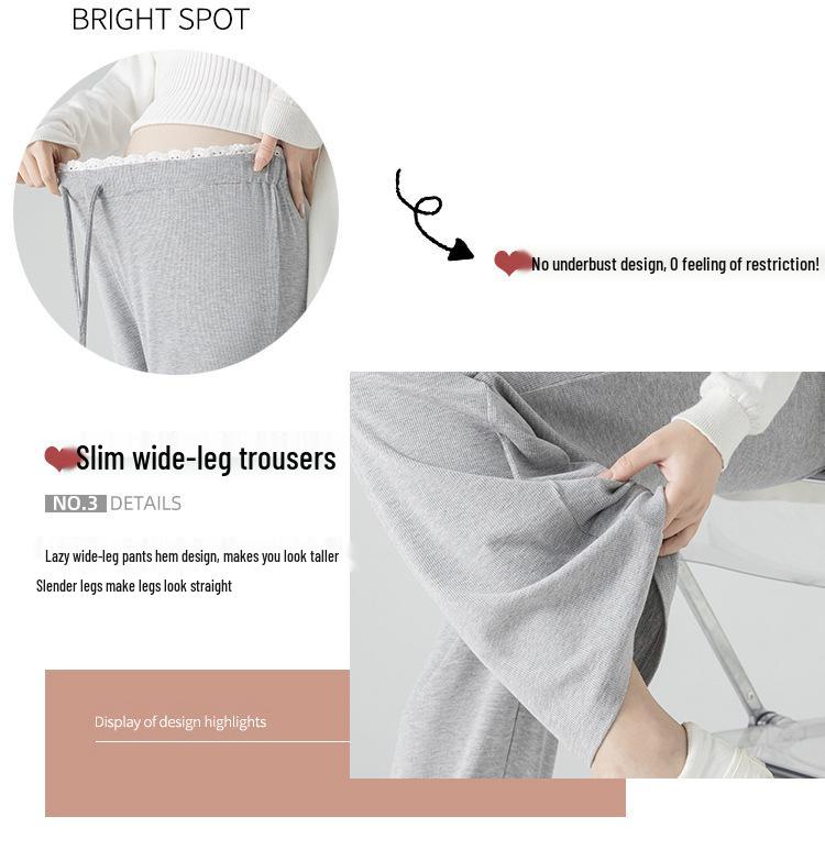 Maternity Wide-Leg Knit Pants - Spring Style, Thin & Drapey