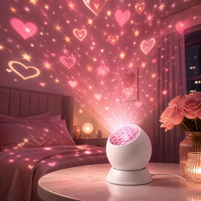 Portable Dynamic Romantic Love Heart Projection Night Light Ipx4 Waterproof For Bedroom Outdoor Camping Decor
