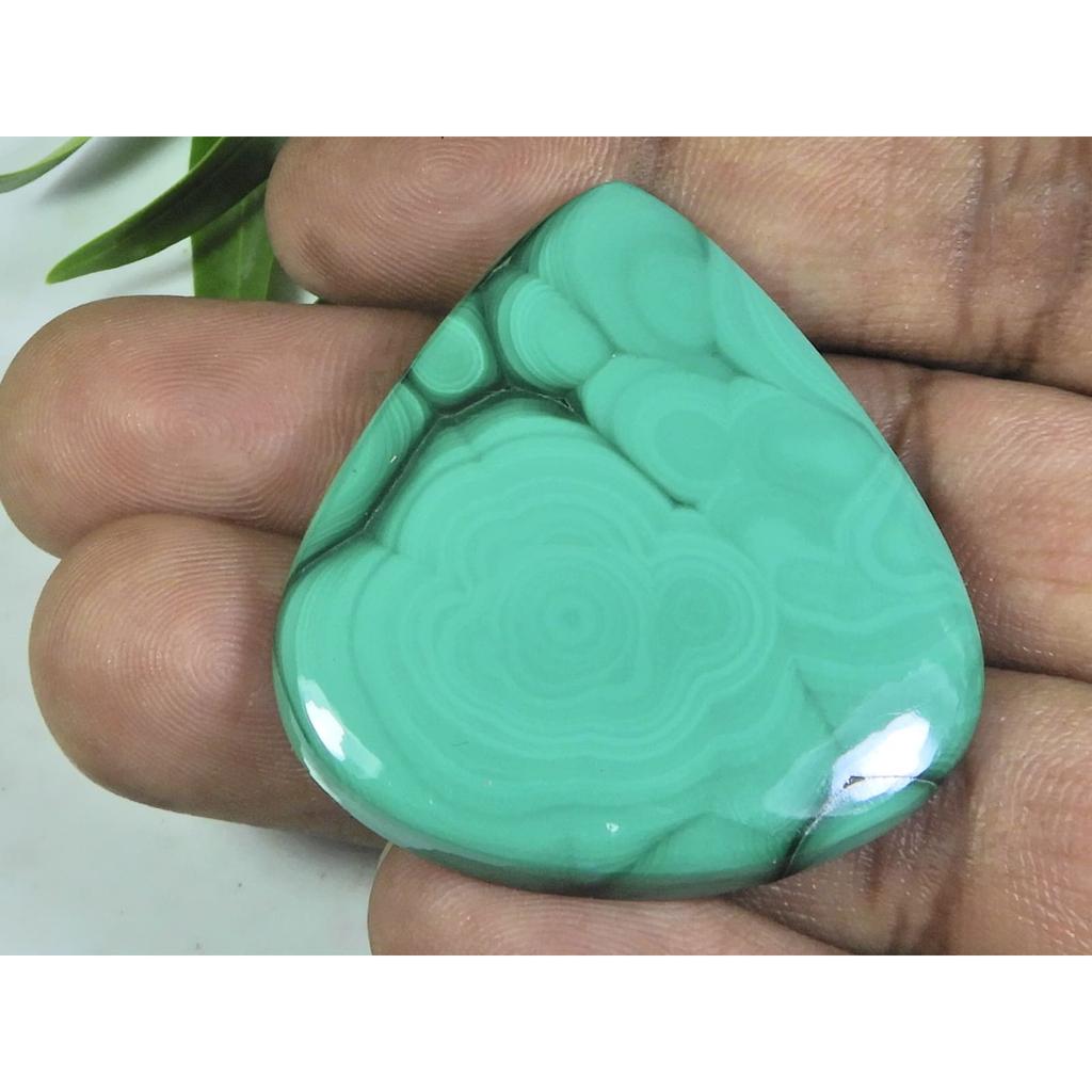 Natural Malachite Pear Cabochon Designer Loose Gemstone 95Cts. 39X43X05MM A-108
