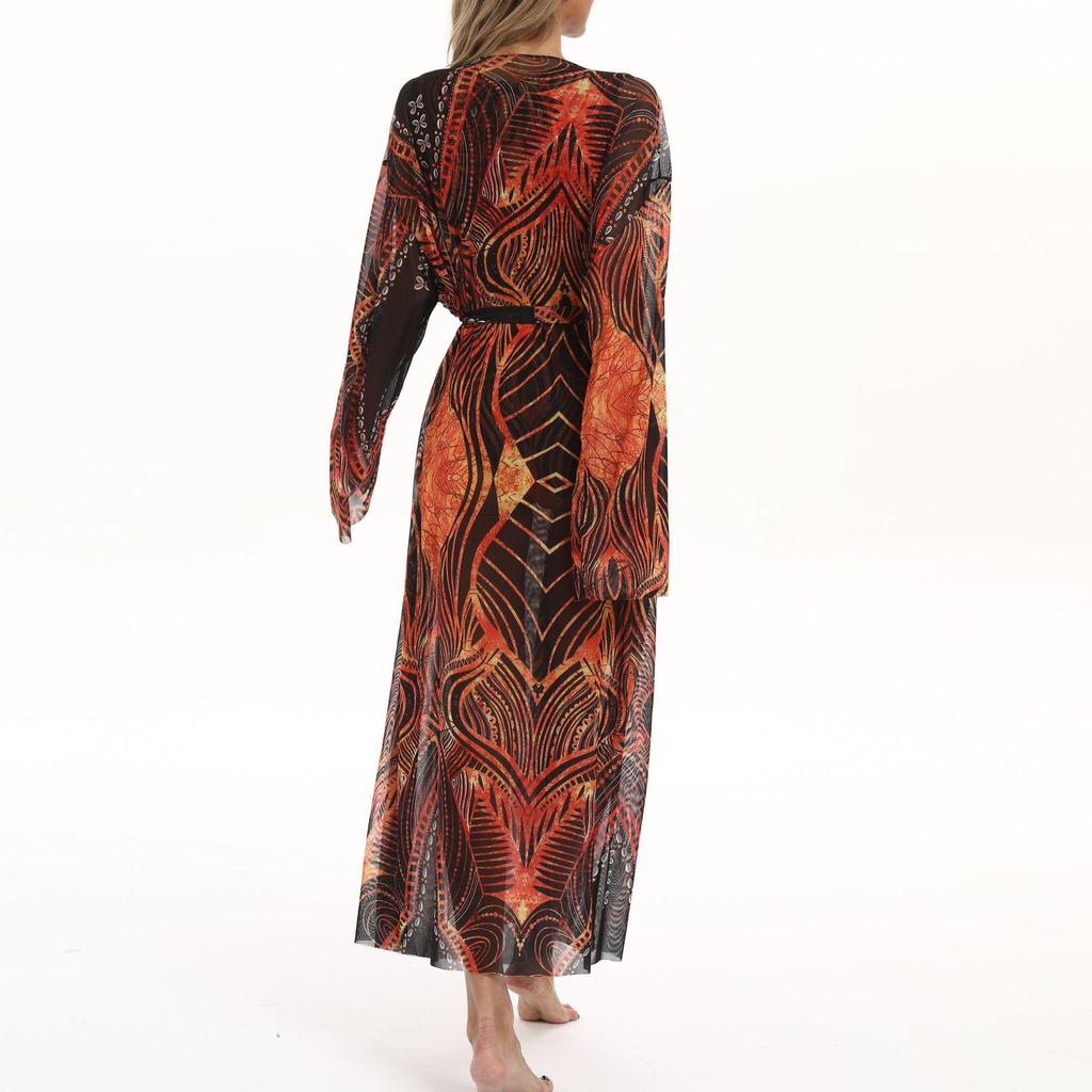 Russia 2025 Swimsuit & Sunscreen Mesh Cover-Up Beach Dress