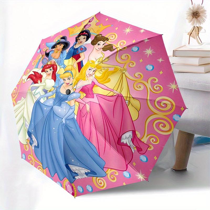 Disney Princesses,Disney,Fairytale Manual Opening and Closing Umbrella, 8-Rib Reinforced Folding Design, Lightweight