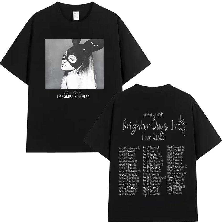 Singer Ariana Grandes Pop Music Tour Harajuku Tshirt 2025 Summer Mens Womens Concert Cotton Tshirt Summer Hot Selling