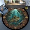 Underwater Marine Life Scene Round Area Rug Under Office Chairs Bedroom Living Room Home Decor