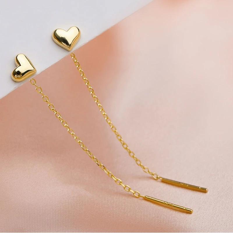 

Trendy Long Wire Tassel Thread Chain Climb Star Heart Beads Pendants Drop Earrings Women s Straight Hanging Earings Zircon Gift