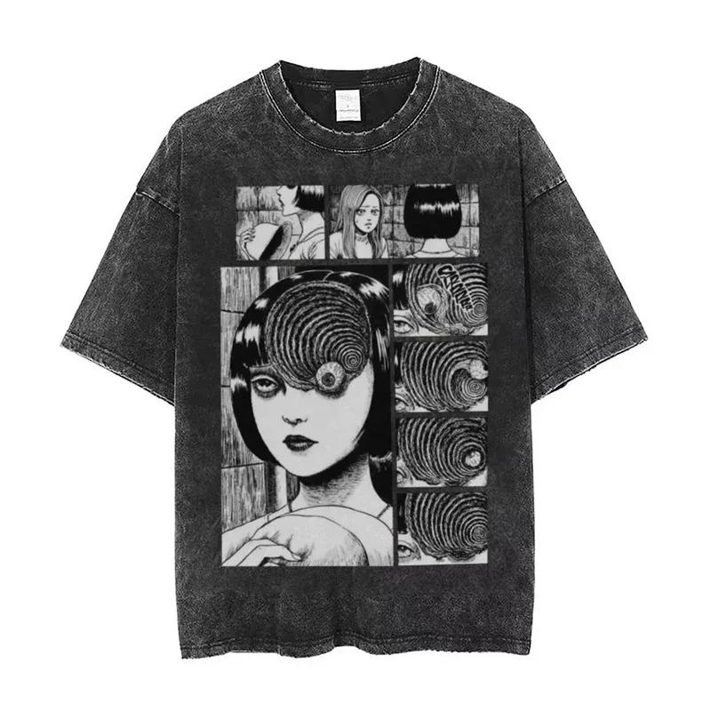 Streetwear Oversize Acid Tričko Pro Muže Ženy Thriller Komiksová Grafika Tričko Léto Prané Staré FuJiang Anime Top Trička