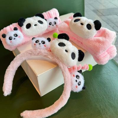 Urocza różowa opaska do włosów opaska do włosów kreskówka panda wysoka wartość studencka impreza łatwa do noszenia wygodna różowa opaska do włosów włosy