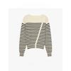 Striped knitted sweater women's autumn and winter new design crew neck top lazy style inside bottoming sweater jacket