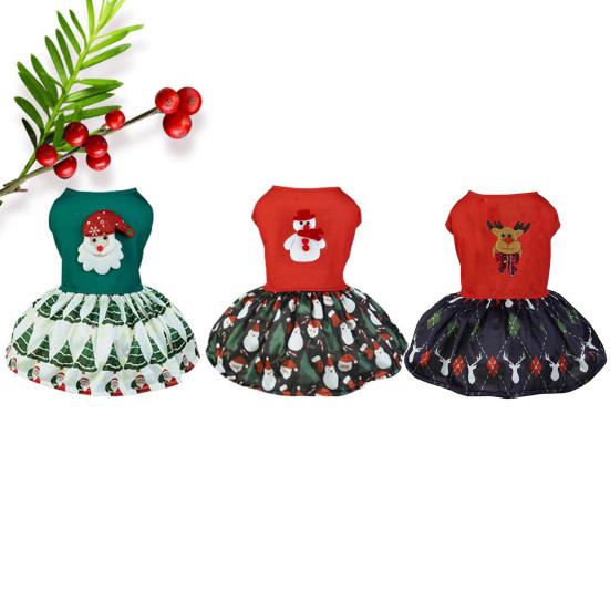 Sukienka świąteczna dla zwierząt domowych Psy Urocze aplikacje Wyróżniają się na zdjęciach Łatwe w noszeniu Czyste Trwałe Można prać Świąteczny kostium świąteczny