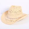 Popular European and American Classic Hollow Western Cowboy Hat Men's and Women's Fashion Vacation Breathable Sunshade Straw Hat