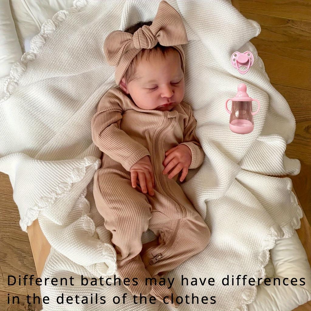 BZDOLL 50cm 20inch Reborn Baby Puppe mit 3D-bemalter Haut und sichtbaren Adern Schlafend Laura Weiches Vinyl Neugeborenes Bebe Puppe Spielzeug für Mädchen Weihnachtsgeschenk