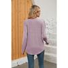 Spring and Autumn Women's Blouse Pleated Square Neck Solid Color Long Sleeve Top