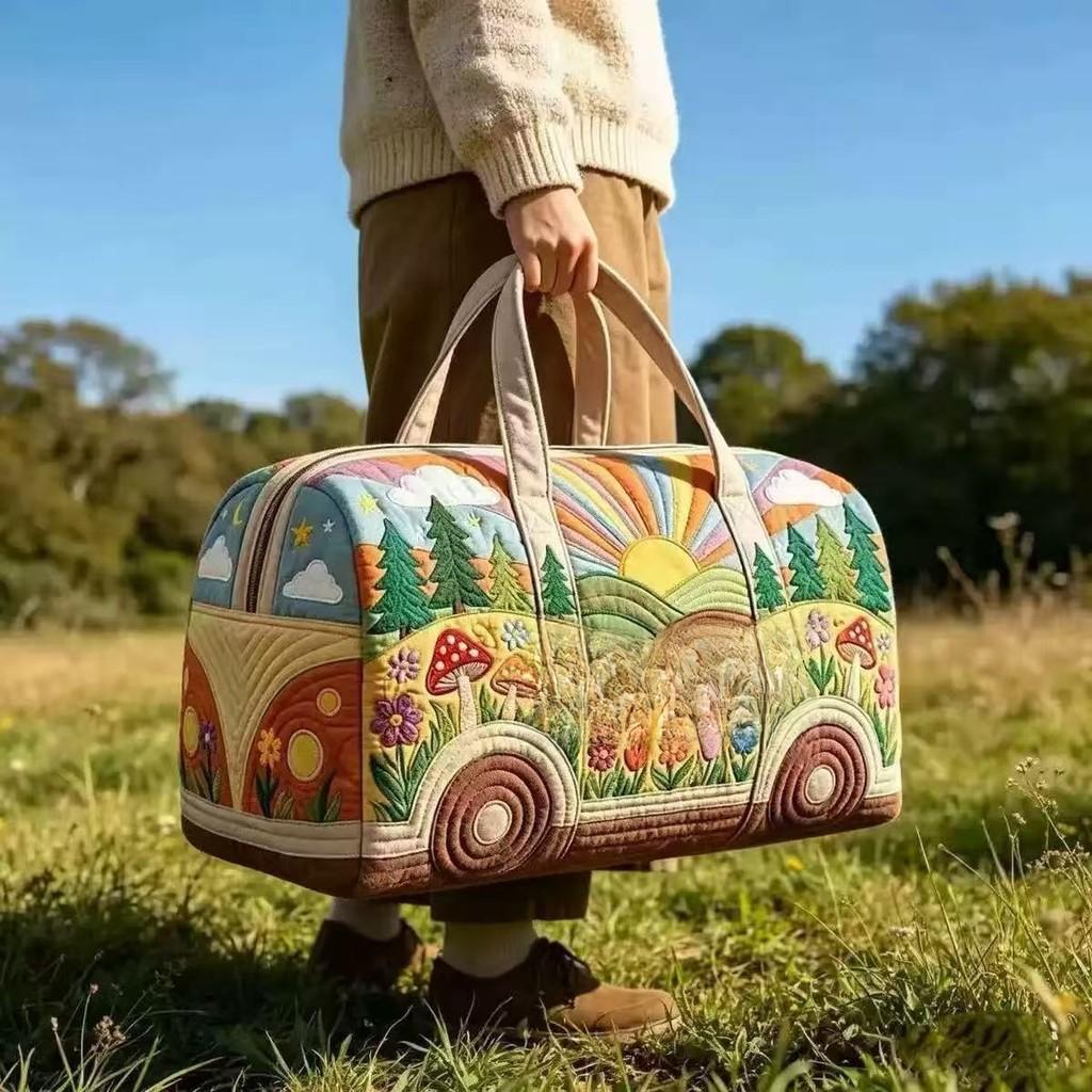 Borsa da Viaggio Stampa Digitale 3D in Spugna per Autobus a Corto Raggio con Tessuto in Poliestere per Viaggi di Piacere